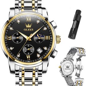 OLEVS Men's Luxury Watch Waterproof Luminous Easy Read Chronograph Watches.