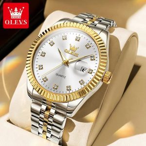 Olievs Luxurious White Dial Two-tone Watch 5526
